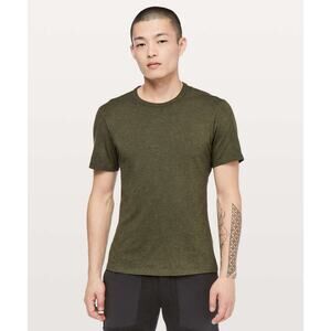 Lululemon 5 Year Basic Tee Heathered Dark Olive Green Green Short Sleeve Men Sm?